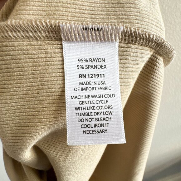 LNA Gaia Midi Ribbed Dress New in Pale Khaki Tan Size Small - Picture 7 of 12